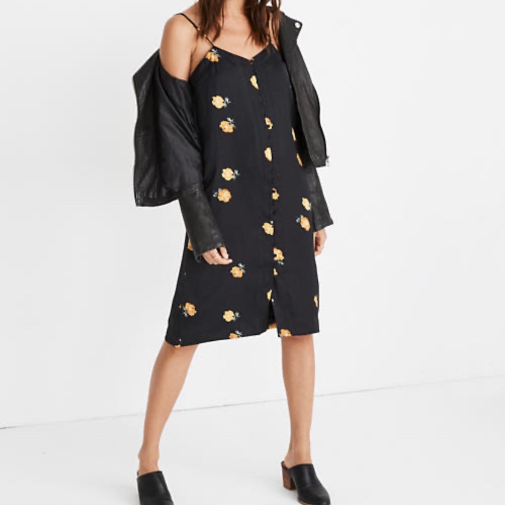 Madewell Black Flower Dress